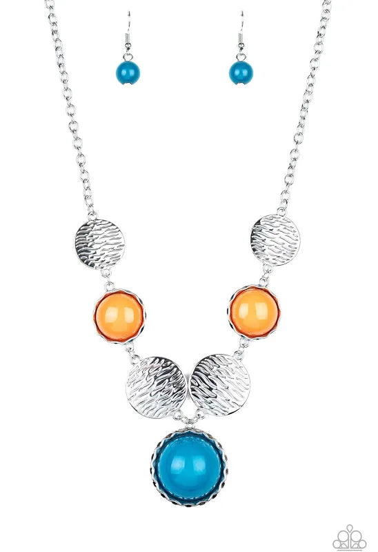 Bohemian Bombshell-Blue and Orange Paparazzi necklace