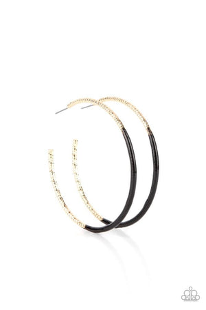 Dip Dip Hooray/Nlack and gold Hoops