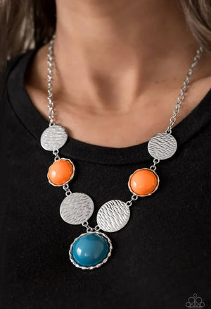 Bohemian Bombshell-Blue and Orange Paparazzi necklace