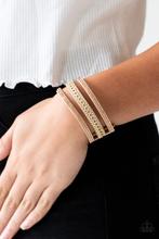 Rollin In Rhinestones - Gold Urban Bracelet