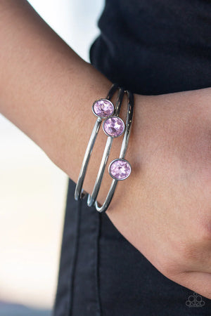 Be All You Can BEDAZZLE - Purple Gem Bangle Bracelets - Paparazzi Accessories