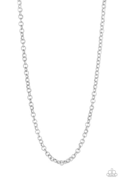 Courtside Couture - silver - Paparazzi men's necklace