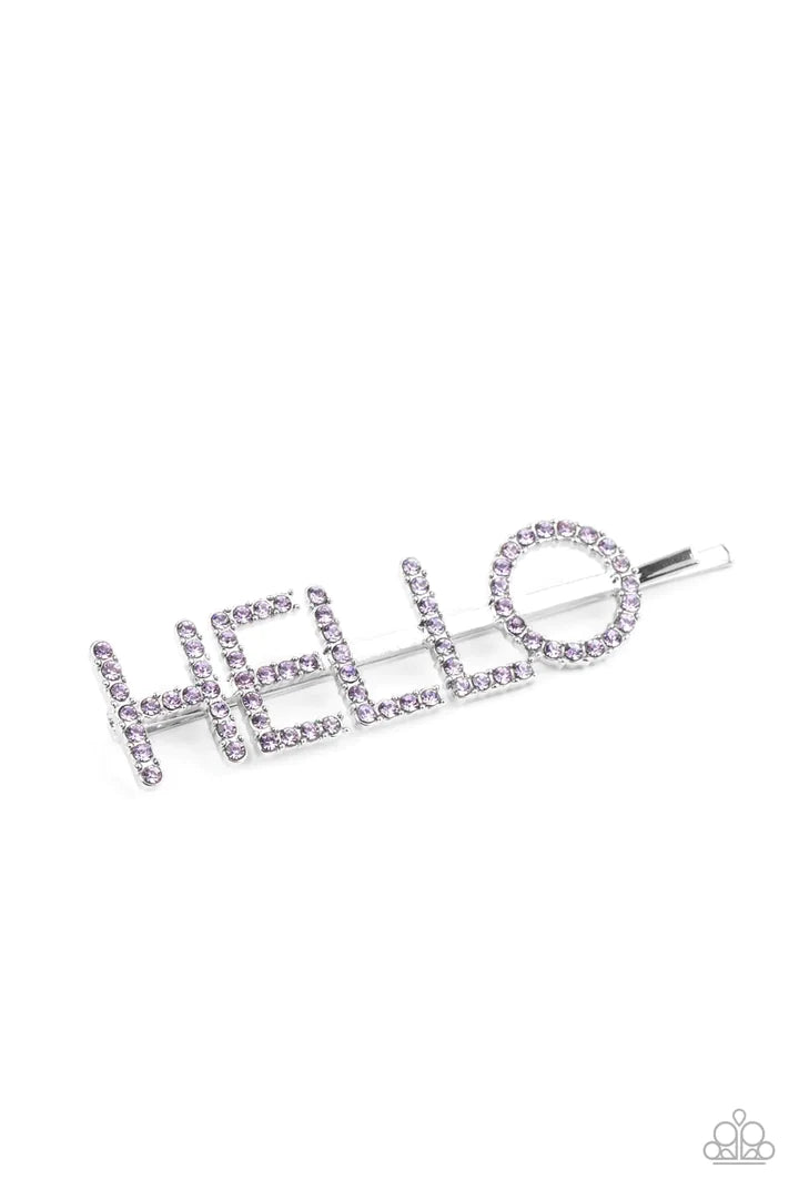 Hello There Hair Pin- Purple