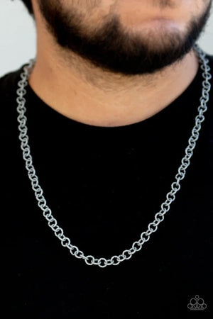 Courtside Couture - silver - Paparazzi men's necklace