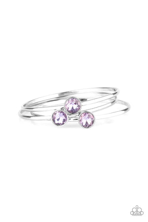 Be All You Can BEDAZZLE - Purple Gem Bangle Bracelets - Paparazzi Accessories