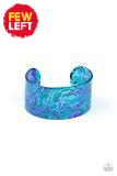 Cosmic Couture - Blue - Watercolor Thick Acrylic Cuff Bracelet